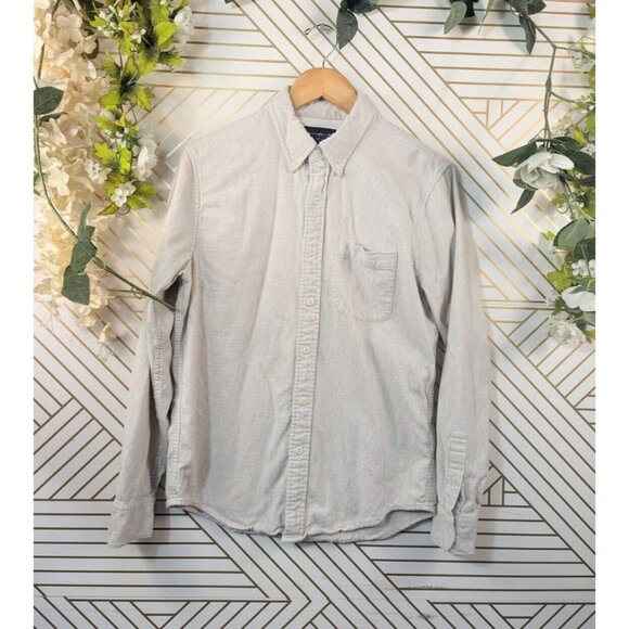 Abercrombie & Fitch Plaid Flannel Button Down Shirt Beige Soft A&f Y2K Size Med - Picture 1 of 7